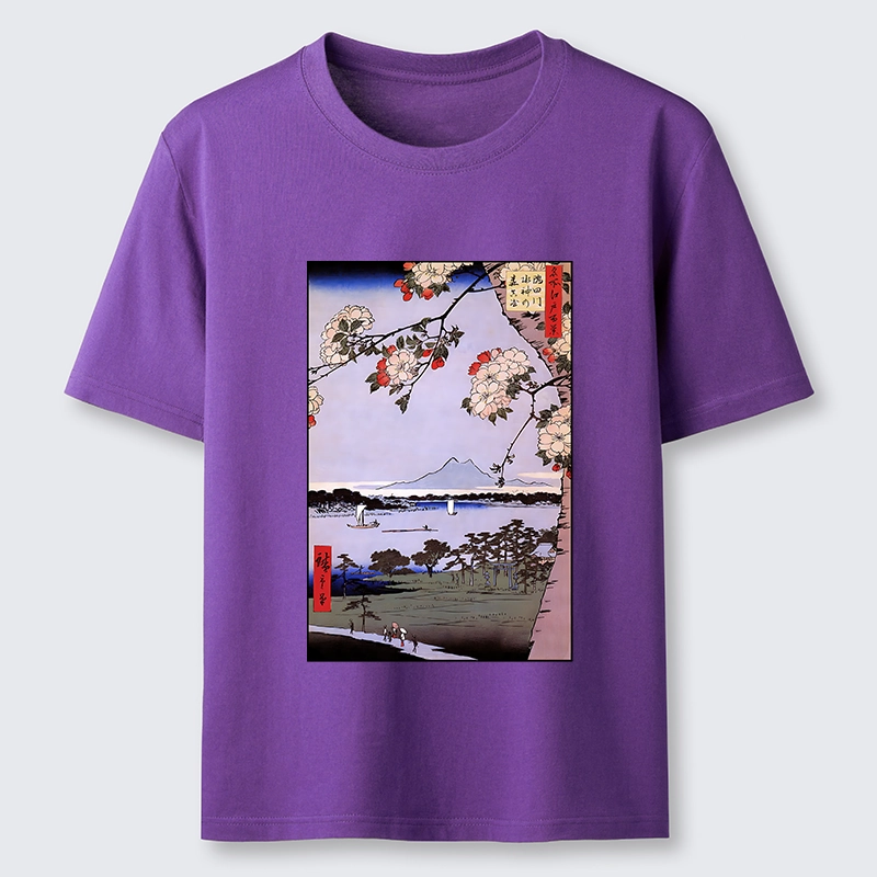 Tokyo-Tiger Vintage Japanese Print: Sakura And Fuji Classic T-Shirt