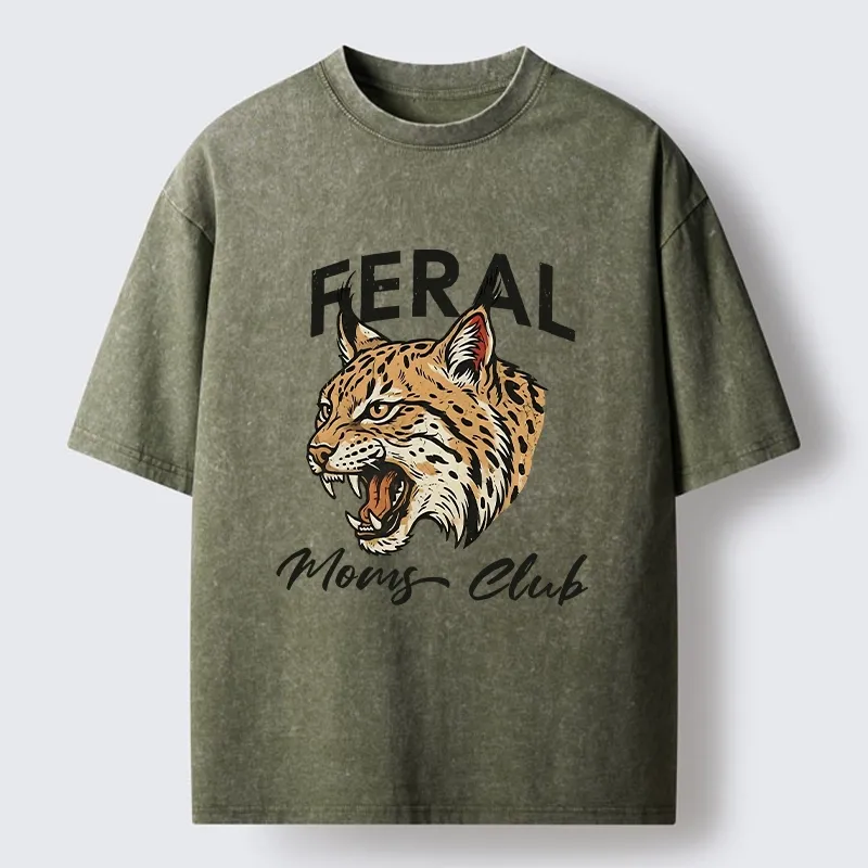 Tokyo-Tiger Lynx Roaring For Mom Power Washed T-Shirt