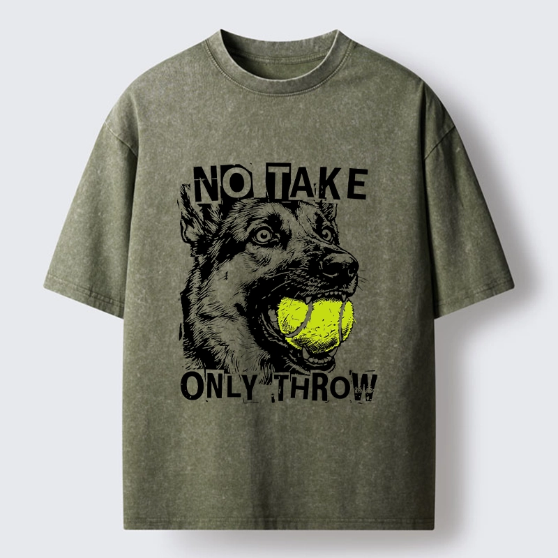 Tokyo-Tiger Dog Wants Ball Thrown Washed T-Shirt
