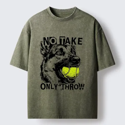 Tokyo-Tiger Dog Wants Ball Thrown Washed T-Shirt