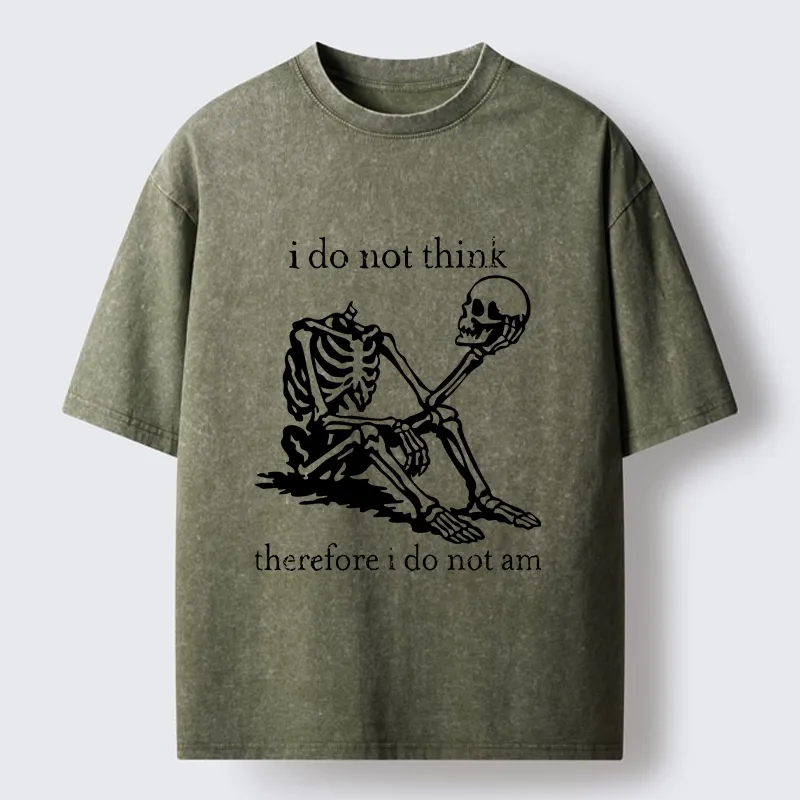 Tokyo-Tiger Philosophical Skeleton Meme Washed T-Shirt