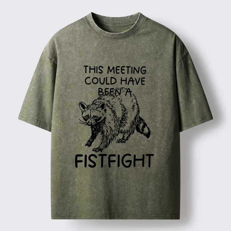 Tokyo-Tiger Fistfight Instead Of Boring Meeting Washed T-Shirt