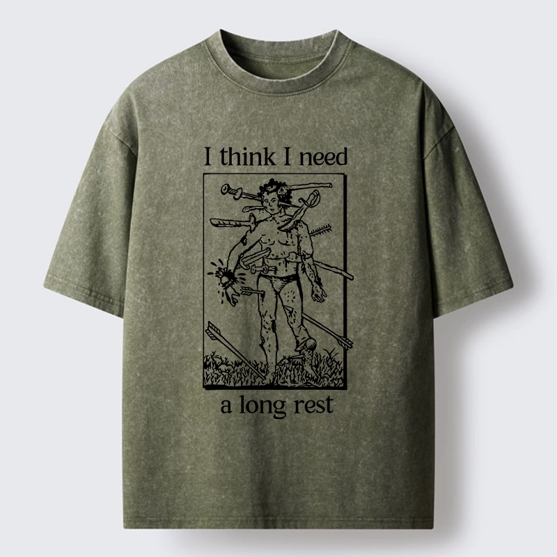 Tokyo-Tiger Long Rest For The Weary Fighter Washed T-Shirt