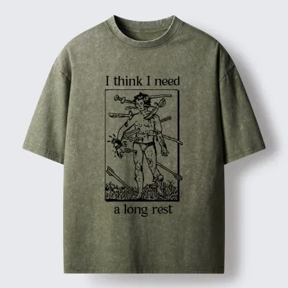 Tokyo-Tiger Long Rest For The Weary Fighter Washed T-Shirt