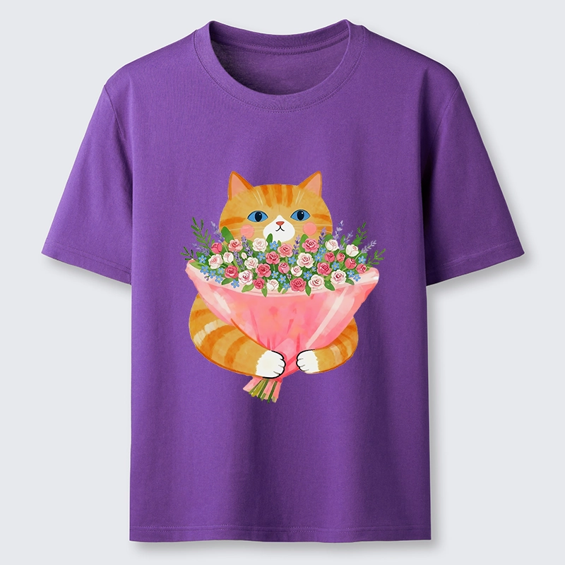 Tokyo-Tiger Cozy Cat Offering A Bouquet Classic T-Shirt