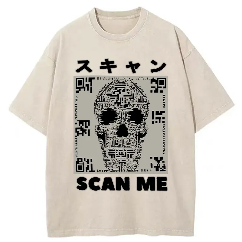 Tokyo-Tiger Please Scan Me Washed T-Shirt