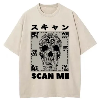 Tokyo-Tiger Please Scan Me Washed T-Shirt