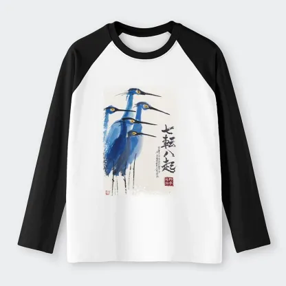 Tokyo-Tiger Wings That Never Yield Raglan Long Sleeve T-shirt