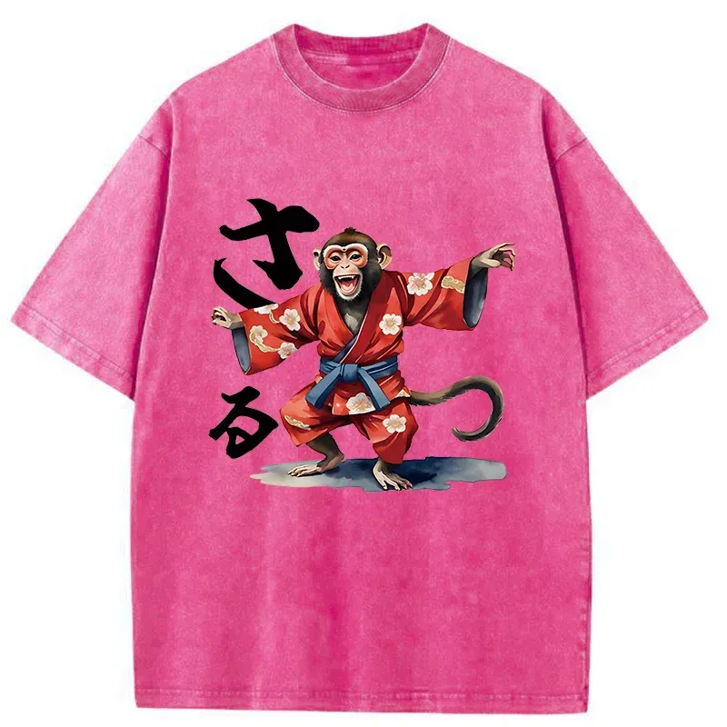 Tokyo-Tiger Dancing Monkey Washed T-Shirt