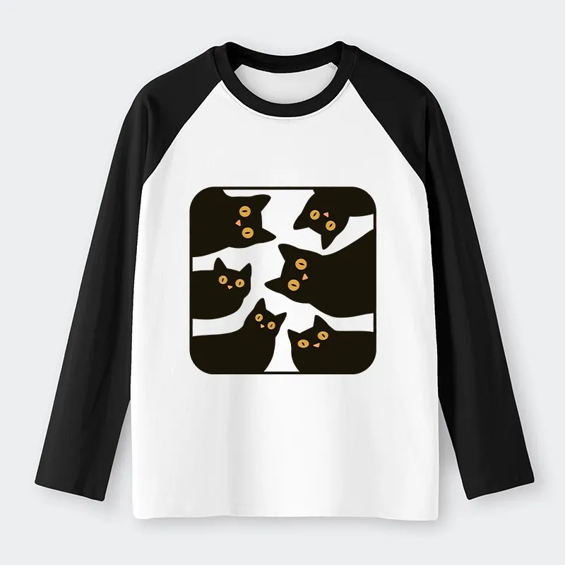 Tokyo-Tiger Cats Are Watching You Raglan Long Sleeve T-shirt