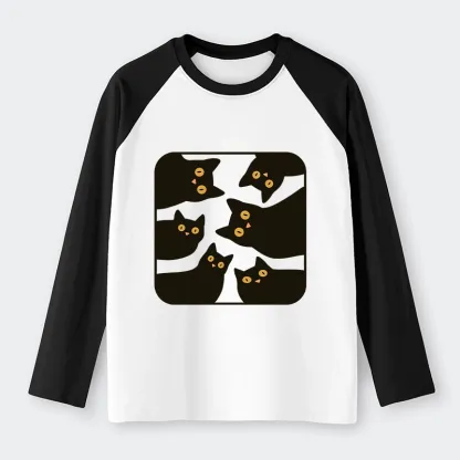 Tokyo-Tiger Cats Are Watching You Raglan Long Sleeve T-shirt