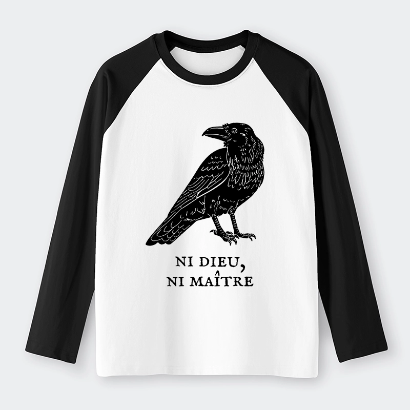 Tokyo-Tiger Crow Have A Strong Sense Of Self Raglan Long Sleeve T-shirt