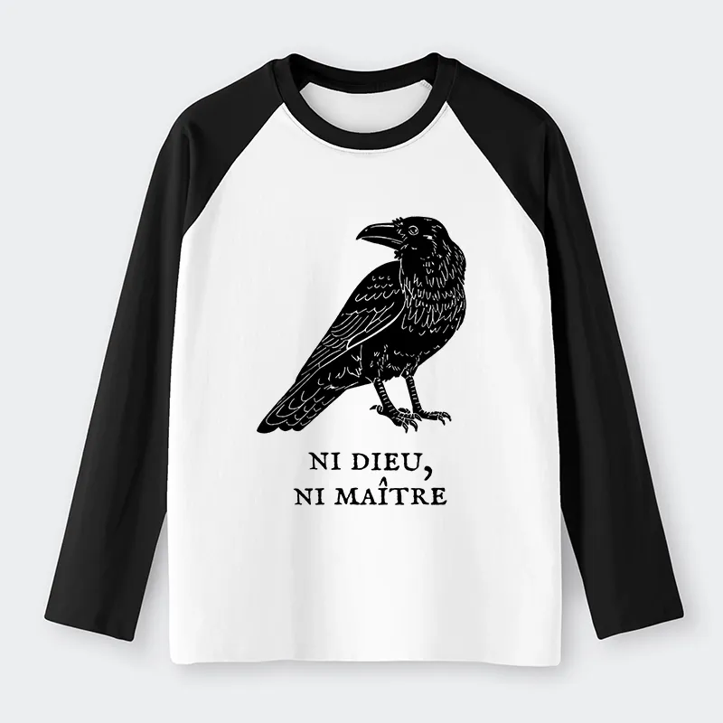 Tokyo-Tiger Crow Have A Strong Sense Of Self Raglan Long Sleeve T-shirt