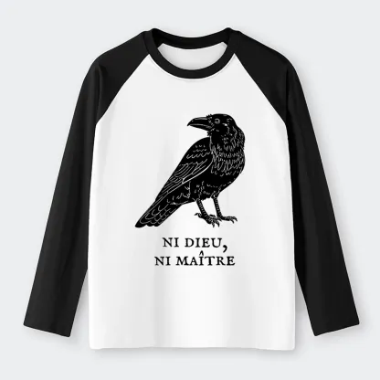 Tokyo-Tiger Crow Have A Strong Sense Of Self Raglan Long Sleeve T-shirt