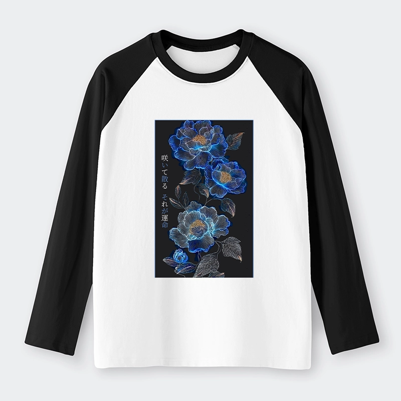 Tokyo-Tiger The Sea Of Flowers In The Darkness Raglan Long Sleeve T-shirt