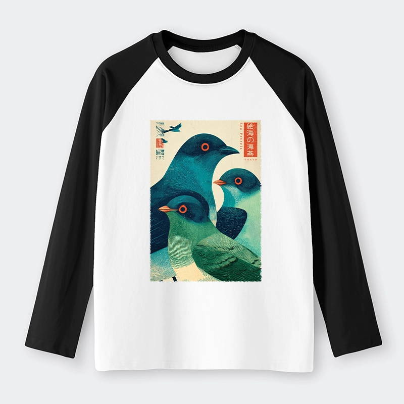Tokyo-Tiger Petrels Of The Painted Sea Raglan Long Sleeve T-shirt