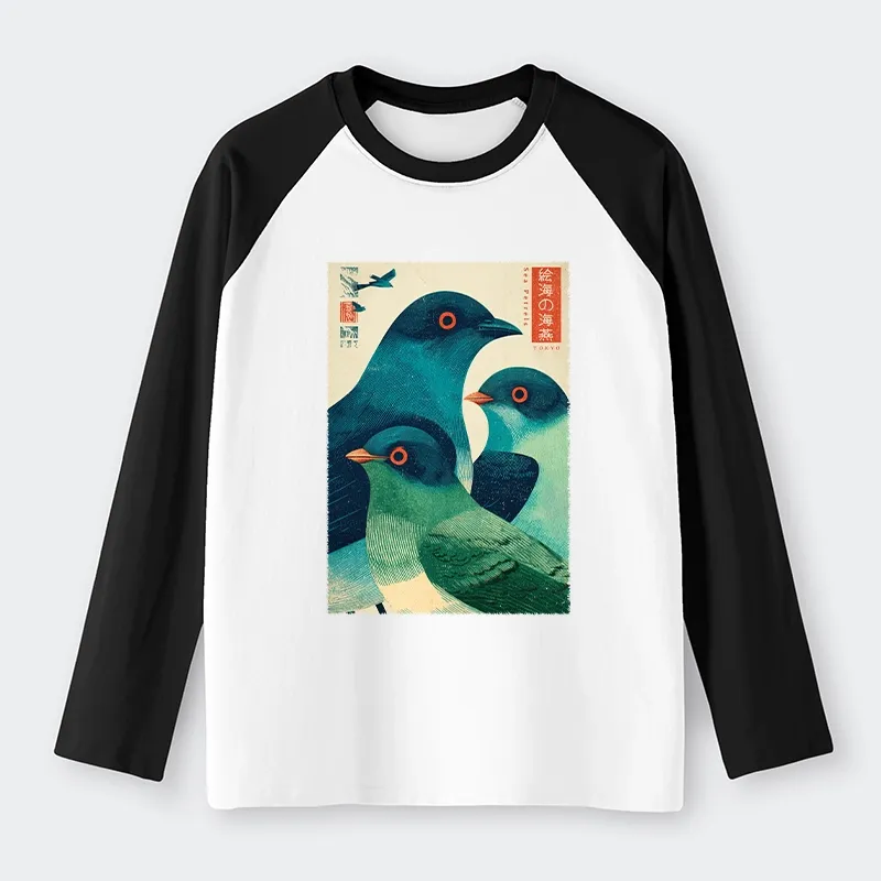 Tokyo-Tiger Petrels Of The Painted Sea Raglan Long Sleeve T-shirt