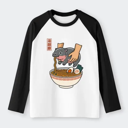 Tokyo-Tiger Noodles Got Me Raglan Long Sleeve T-shirt