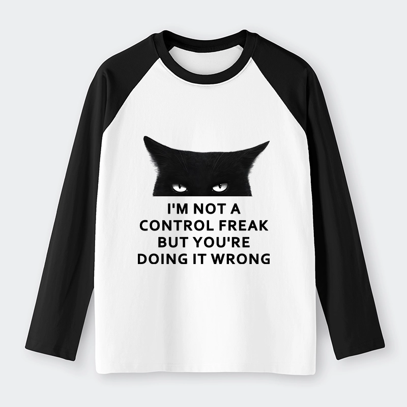 Tokyo-Tiger Control Freak Funny Raglan Long Sleeve T-shirt