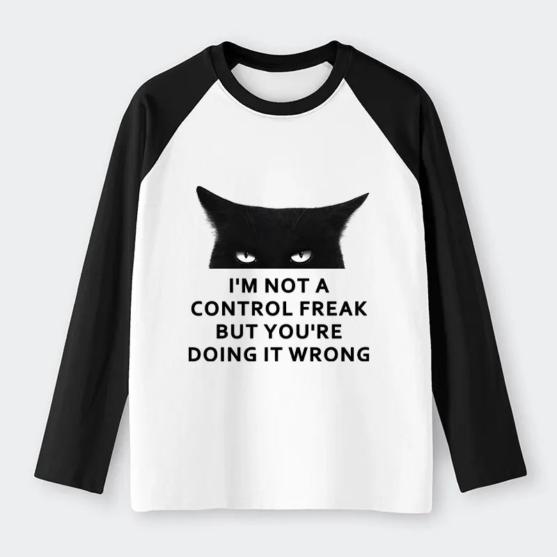 Tokyo-Tiger Control Freak Funny Raglan Long Sleeve T-shirt