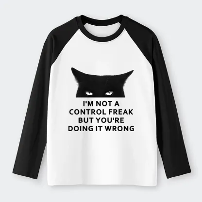 Tokyo-Tiger Control Freak Funny Raglan Long Sleeve T-shirt