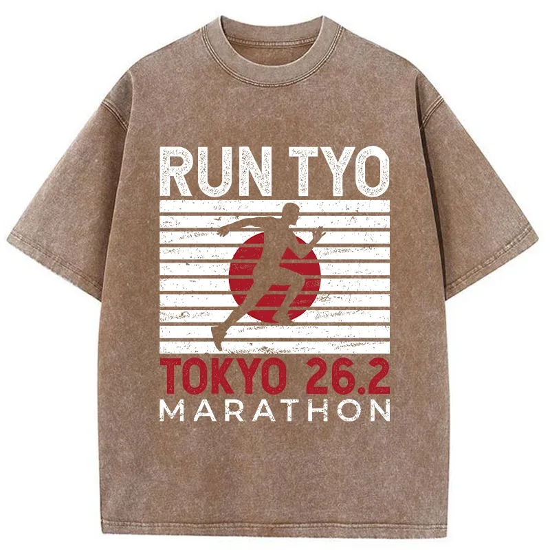 Tokyo-Tiger Tokyo Marathon Washed T-Shirt