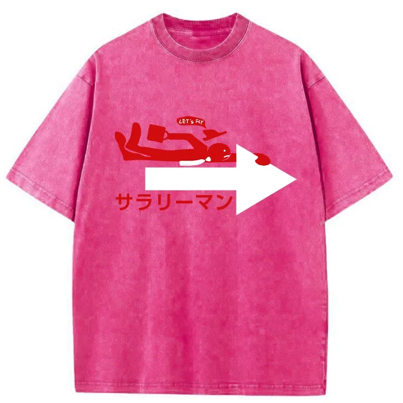 Tokyo-Tiger Let's Fly Salaryman Washed T-Shirt