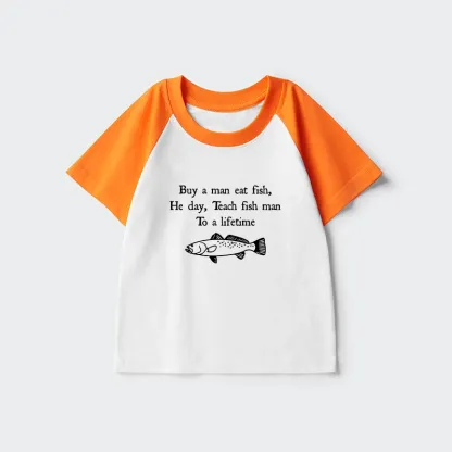 Tokyo-Tiger Man Eat Fish Meme Raglan T-shirt