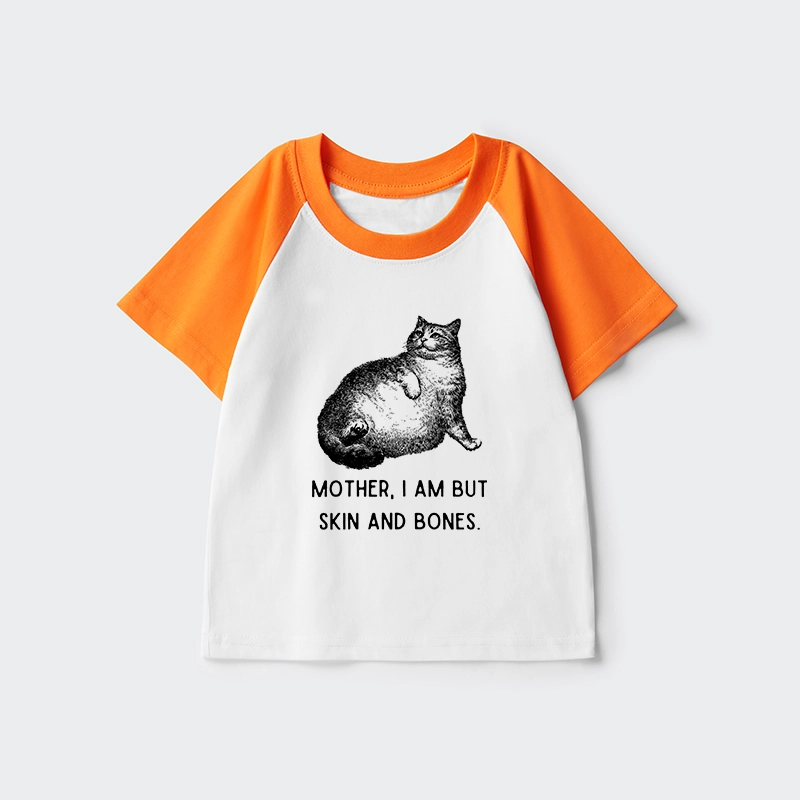 Tokyo-Tiger Skin & Bones Cat Kids Raglan T-shirt