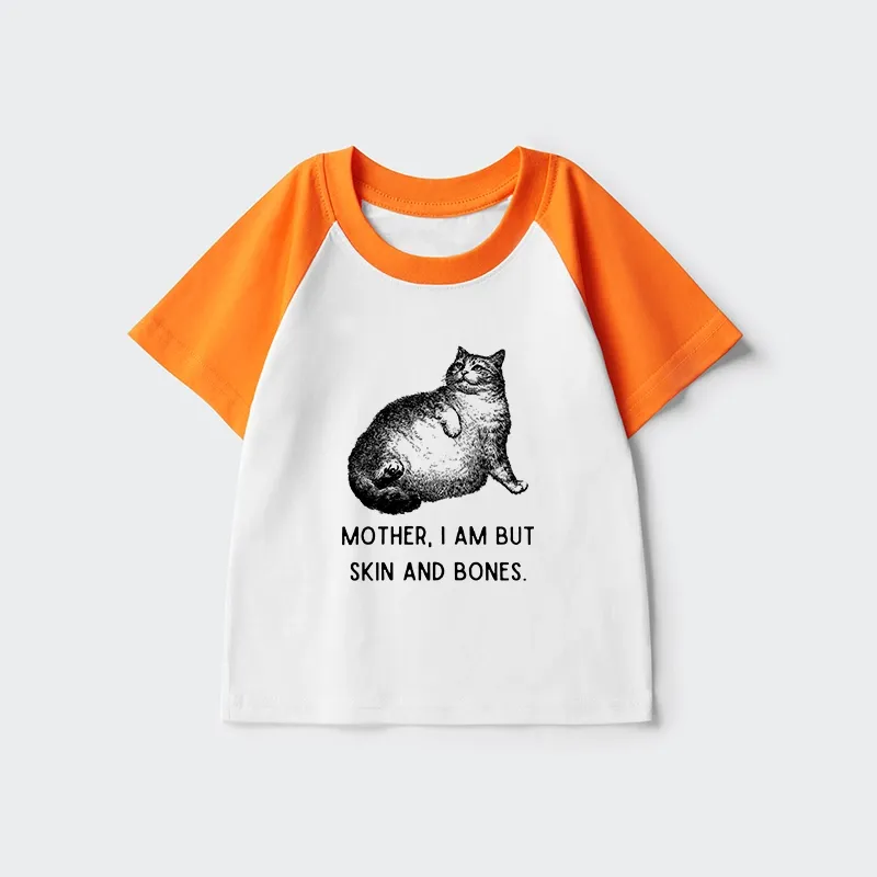 Tokyo-Tiger Skin & Bones Cat Kids Raglan T-shirt