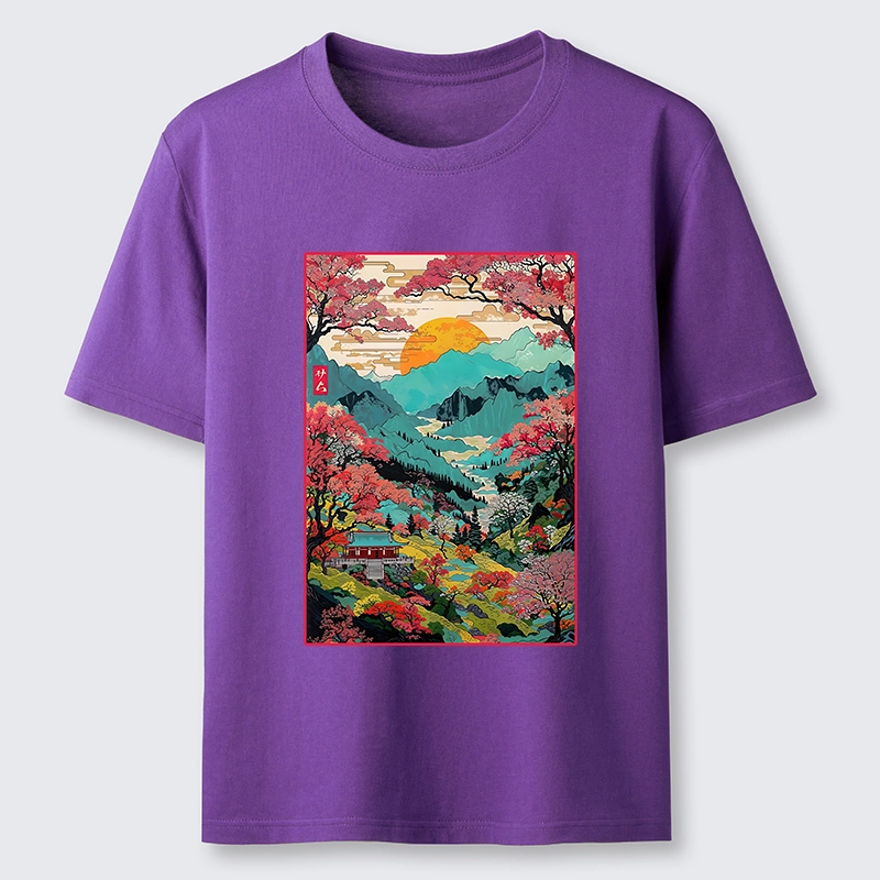 Tokyo-Tiger Golden Sun Over Serene Valley Classic T-Shirt