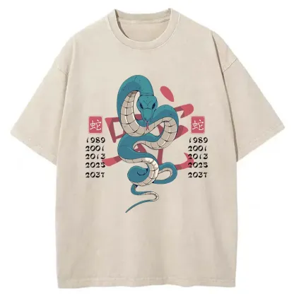 Tokyo-Tiger Celebrate The Years Of The Snake Washed T-Shirt