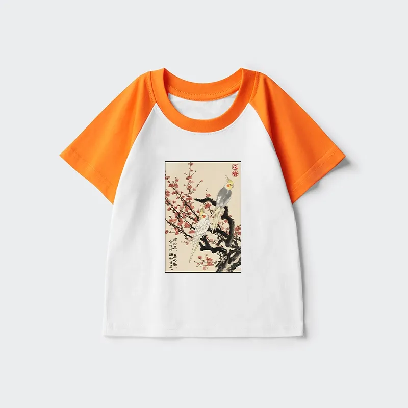 Tokyo-Tiger Whispers of Silent Blossoms Kids Raglan T-shirt