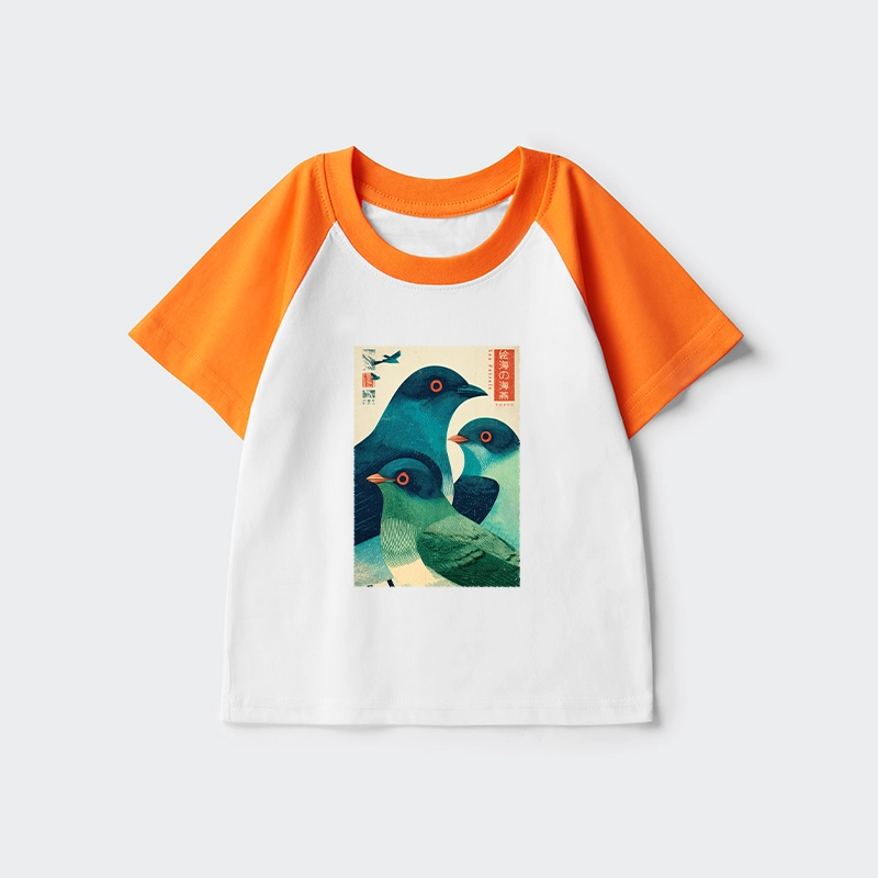 Tokyo-Tiger Petrels Of The Painted Sea Kids Raglan T-shirt