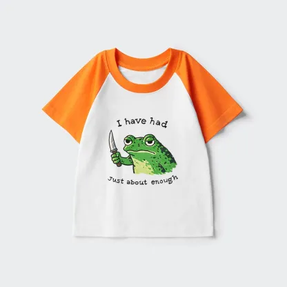 Tokyo-Tiger Impatient Frog Kids Raglan T-shirt
