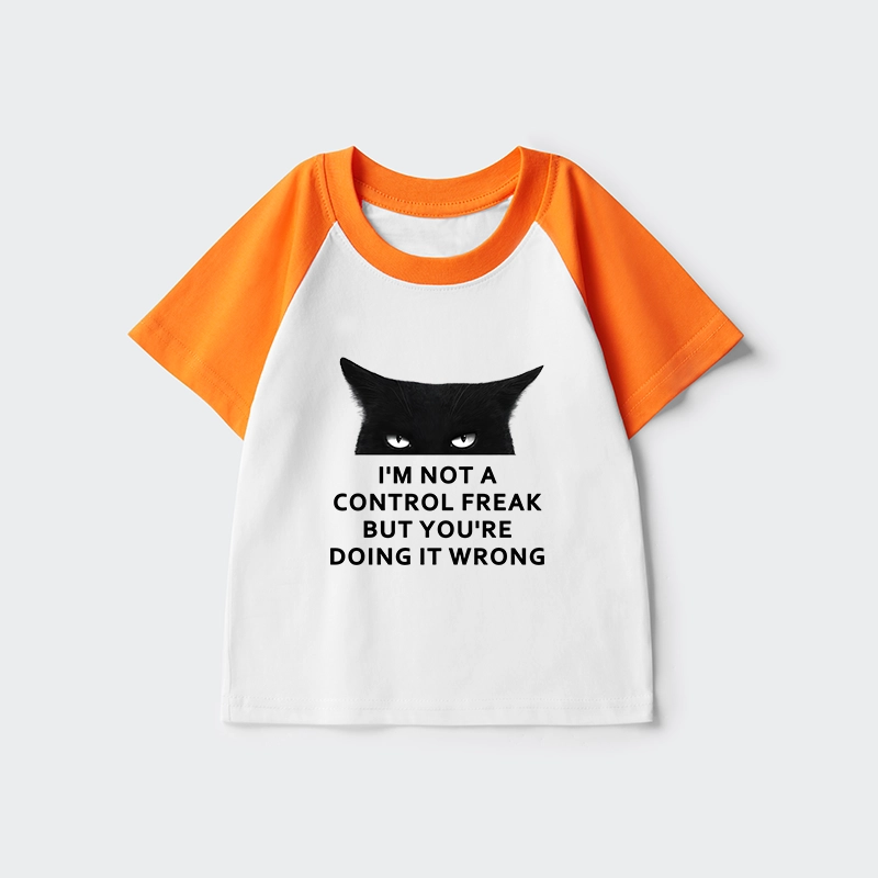 Tokyo-Tiger Control Freak Funny Kids Raglan T-shirt