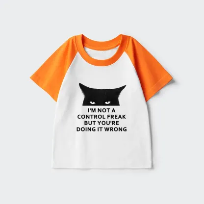 Tokyo-Tiger Control Freak Funny Kids Raglan T-shirt