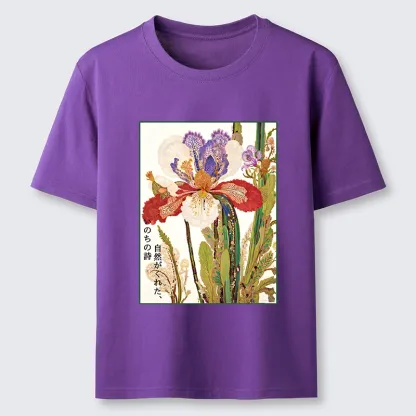 Tokyo-Tiger Vintage Japanese Flower Painting Classic T-Shirt