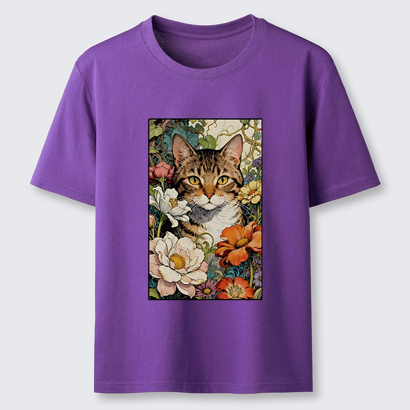 Tokyo-Tiger A Cat Hidden In Flowers Classic T-Shirt