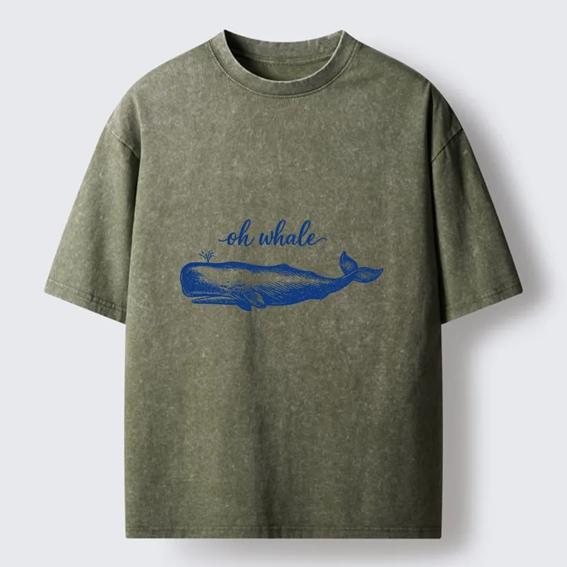Tokyo-Tiger Oh Whale I Dont Care Washed T-Shirt