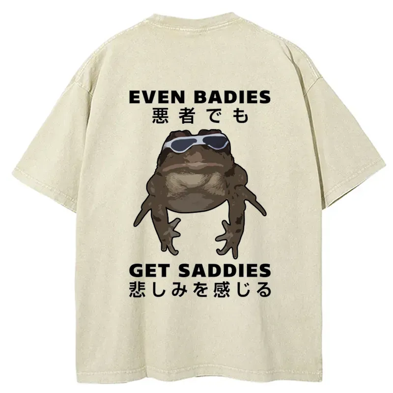 Tokyo-Tiger Even Baddies Get Saddies Back Washed T-Shirt