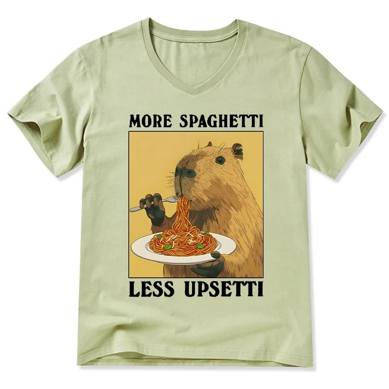 Tokyo-Tiger Capybara Eating Pasta V-Neck Classic T-Shirt