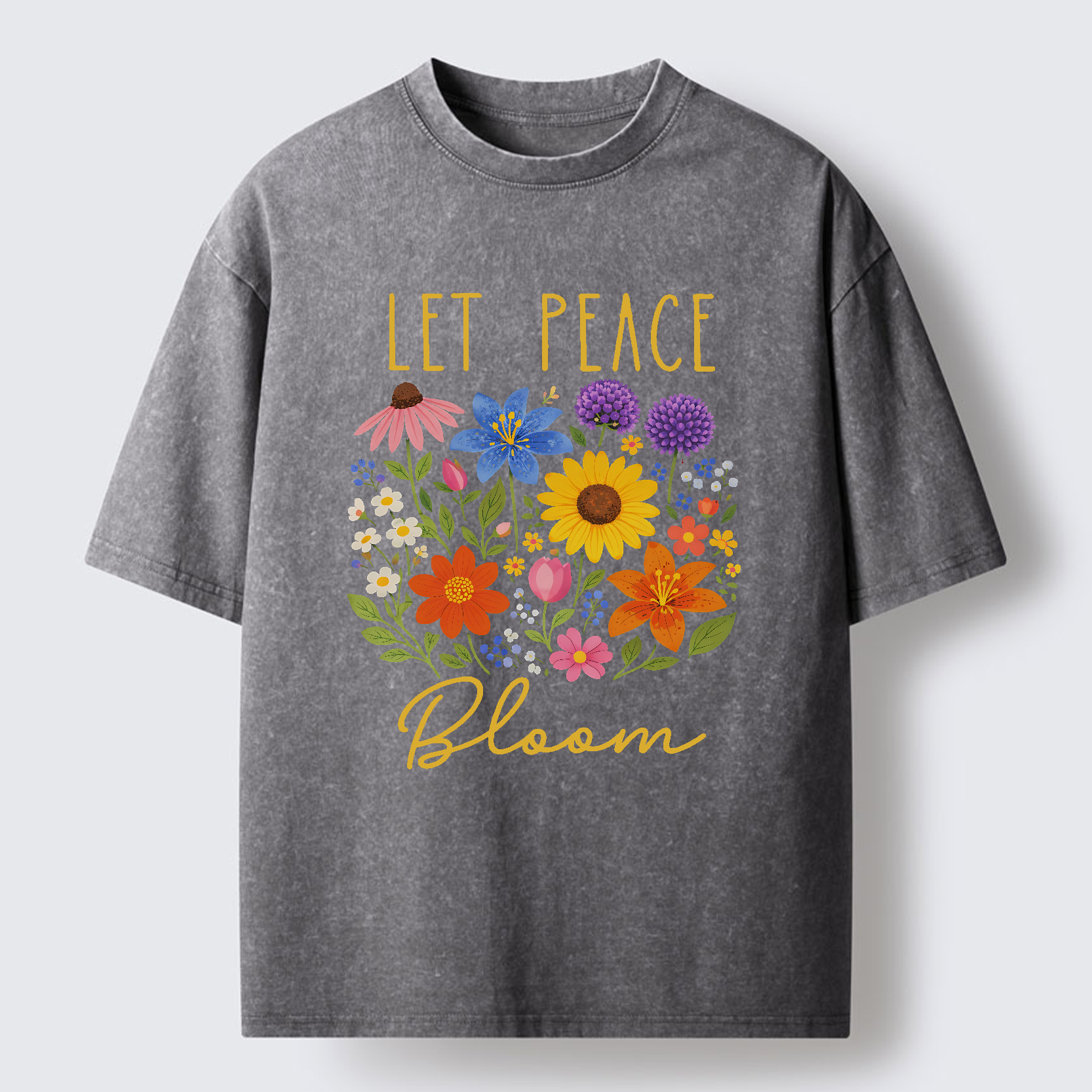 Tokyo-Tiger Let Peace Bloom Washed T-Shirt