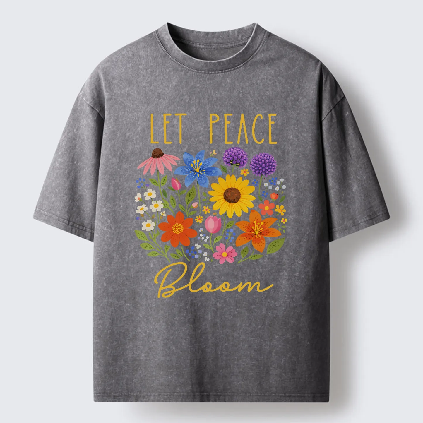 Tokyo-Tiger Let Peace Bloom Washed T-Shirt