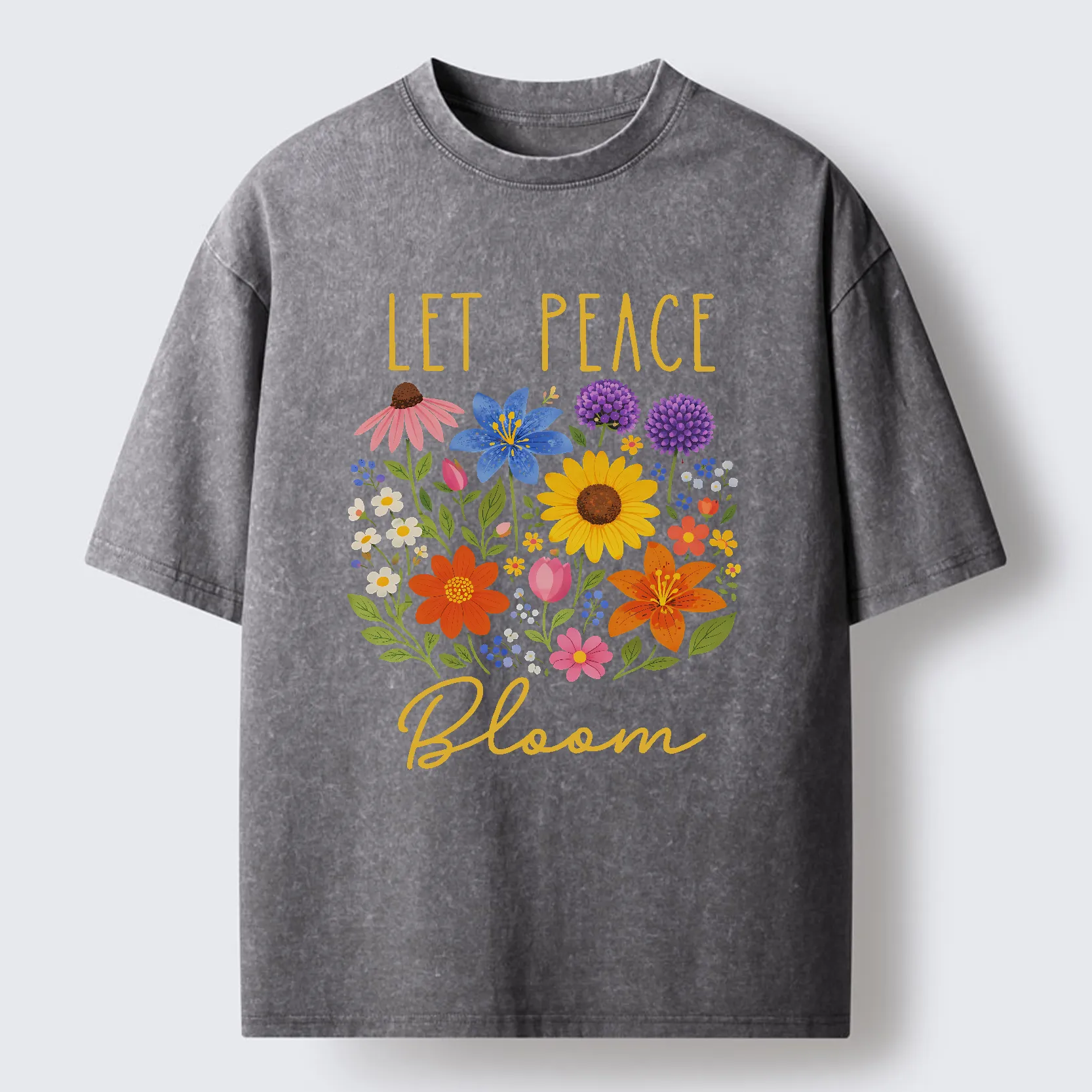 Tokyo-Tiger Let Peace Bloom Washed T-Shirt