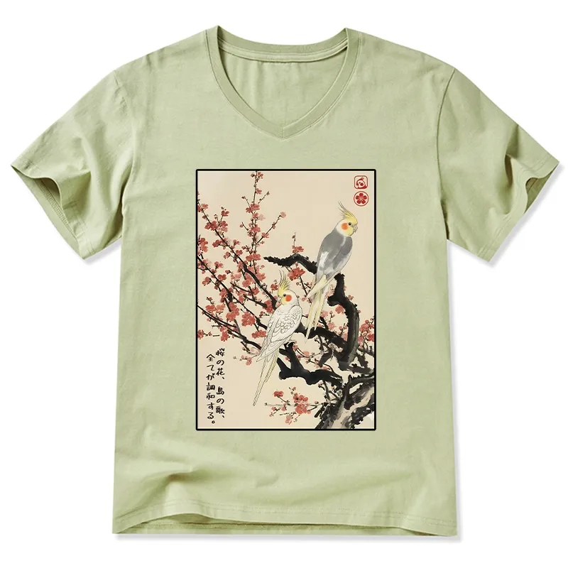 Tokyo-Tiger Whispers of Silent Blossoms V-Neck Classic T-Shirt