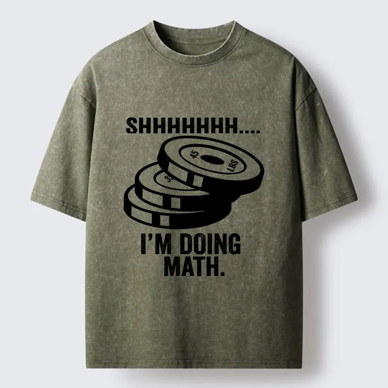 Tokyo-Tiger Shhh Im Calculating Weights Washed T-Shirt