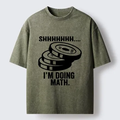 Tokyo-Tiger Shhh Im Calculating Weights Washed T-Shirt