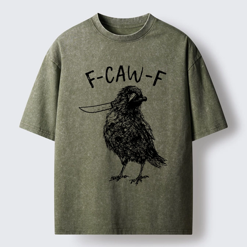 Tokyo-Tiger Angry Crow With A Knife Meme Washed T-Shirt