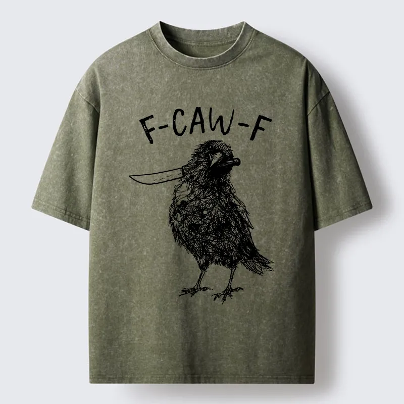 Tokyo-Tiger Angry Crow With A Knife Meme Washed T-Shirt